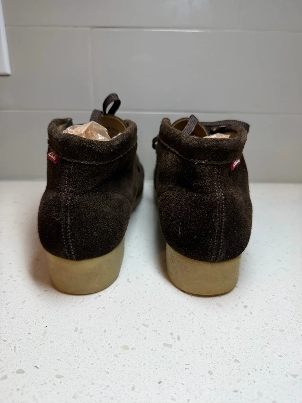 Clarks Men’s Chukka Boots Dark Brown Suede Stinson shoes hi ankle men’s size 8